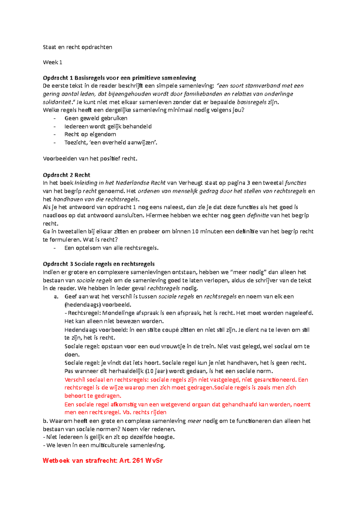 Staat En Recht Werkcolleges - Staat En Recht Opdrachten Week 1 Opdracht ...