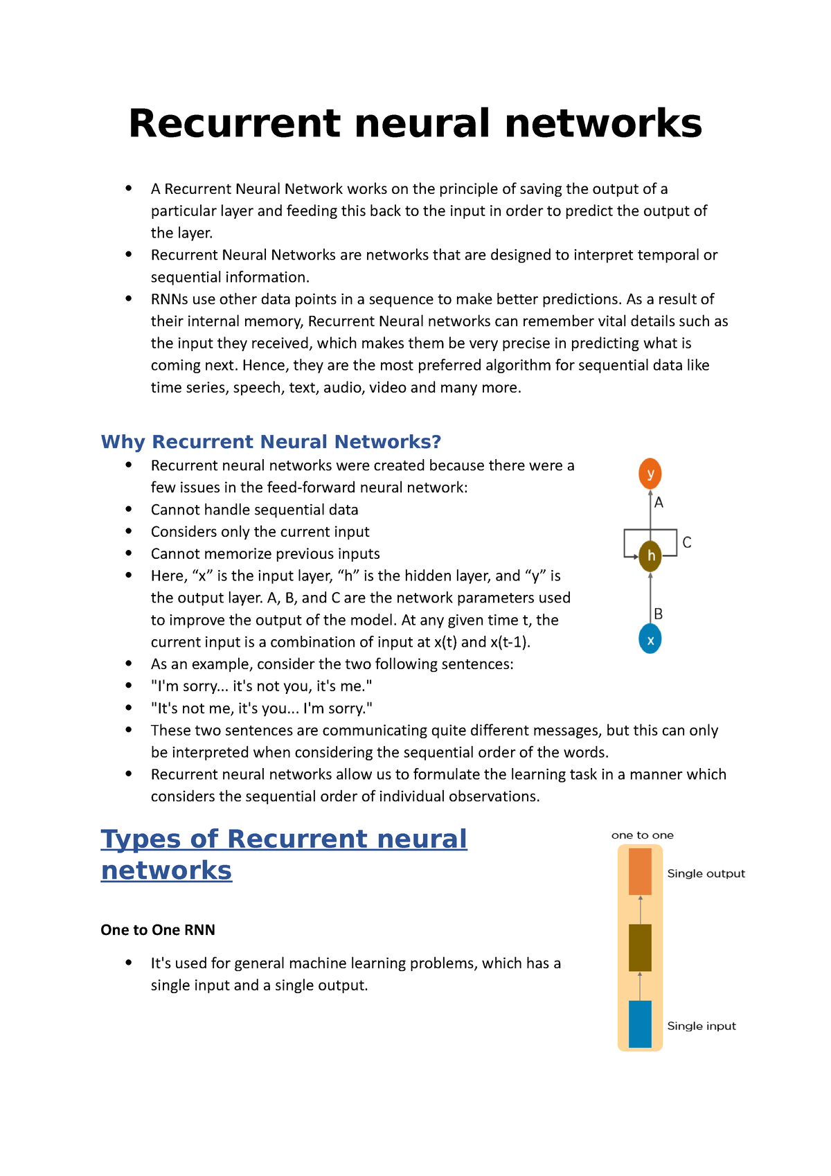 Recurrent Neural Networks - Recurrent Neural Networks Are Networks That ...