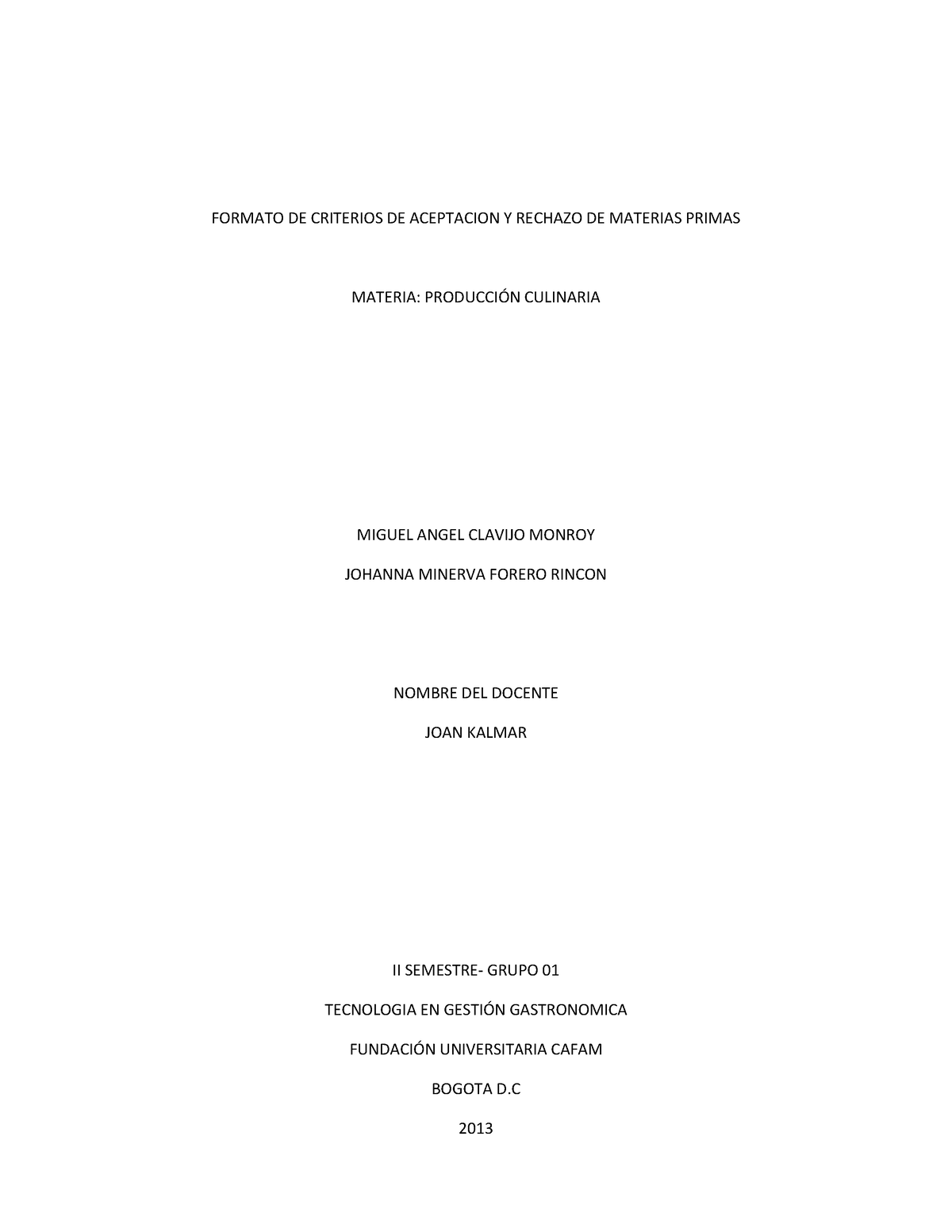 Criterios De Aceptacion Y Rechazo Formato De Criterios De Aceptacion Y Rechazo De Materias 1108