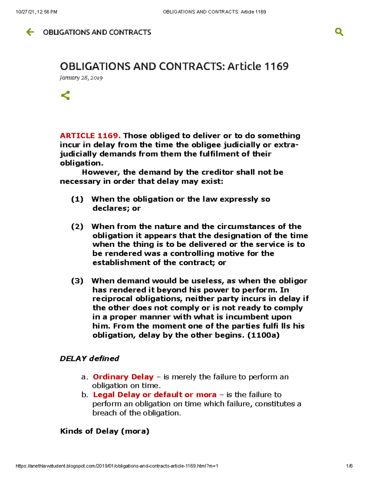 obligations and contracts essay questions