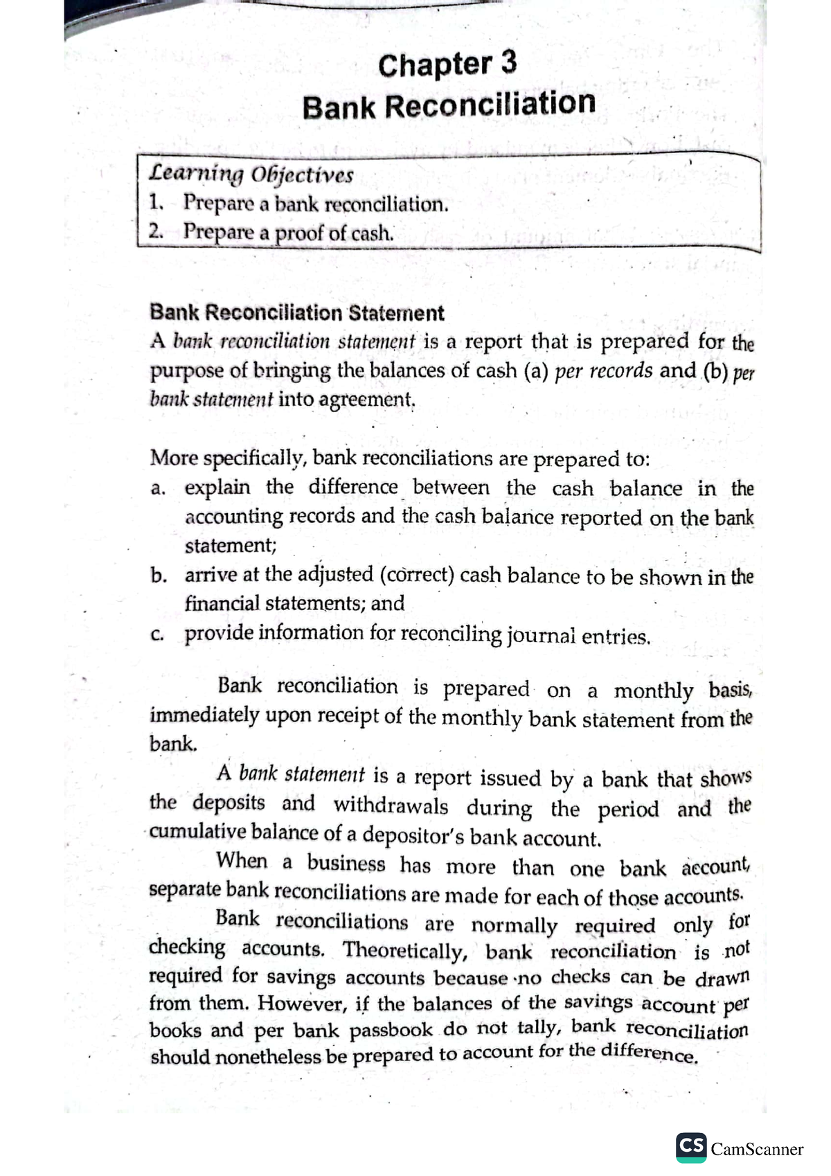 IA Chapter 3 Bank Reconciliation - Accountancy - Studocu