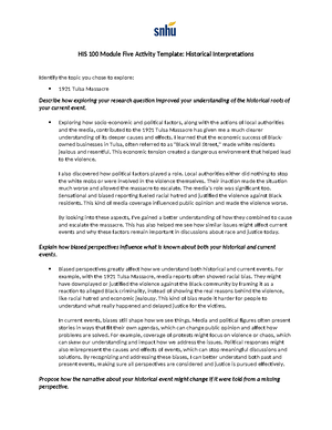 HIS 100 Module Four Activity Bias Template - Use it and the primary ...