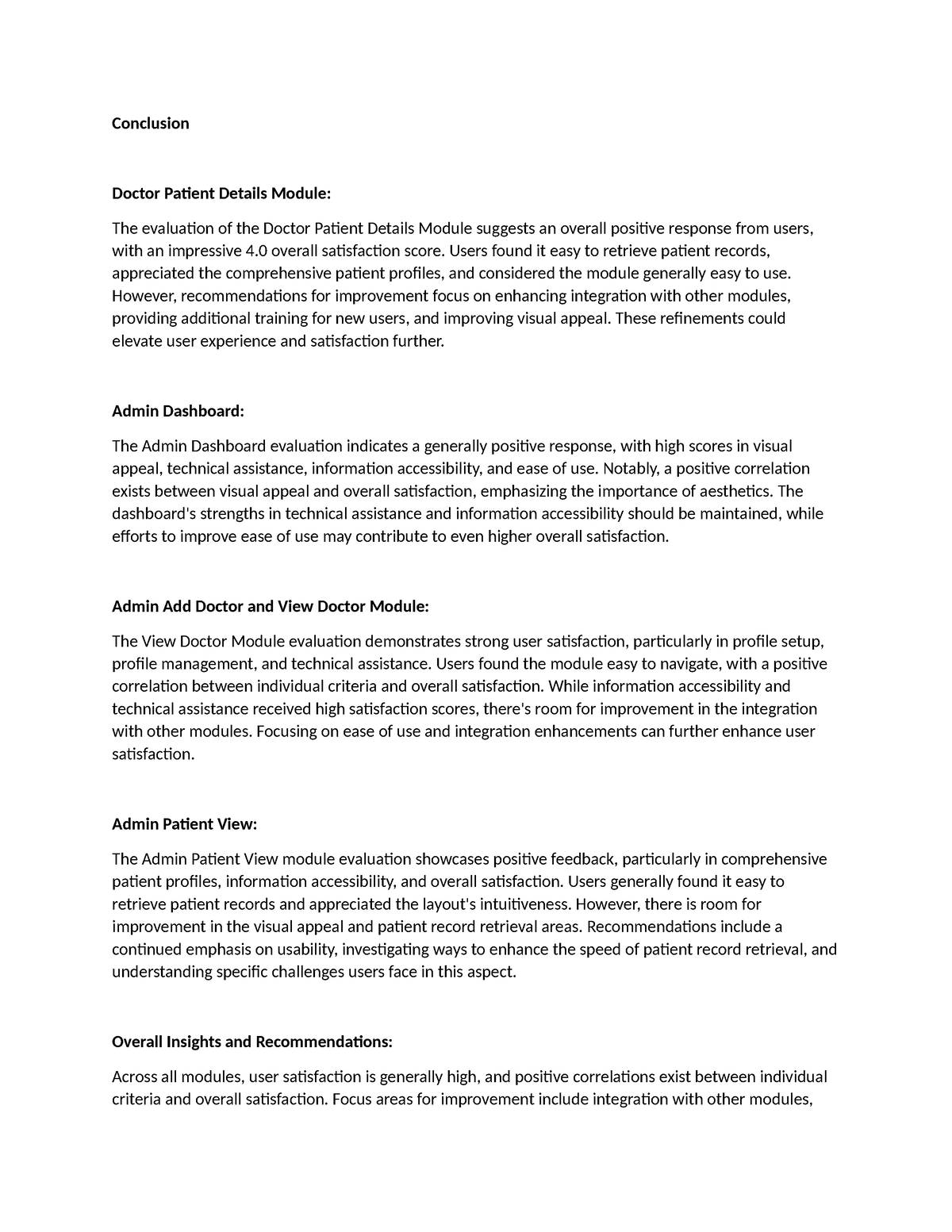 Conclusion&Recommendation PT - Conclusion Doctor Patient Details Module ...