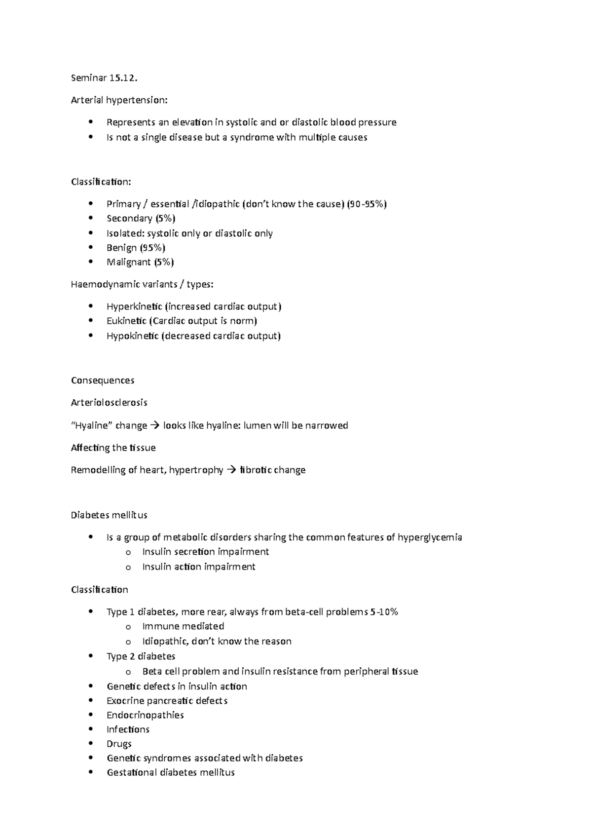 Seminar 15 - Arterial hypertension - Seminar 15. Arterial hypertension ...