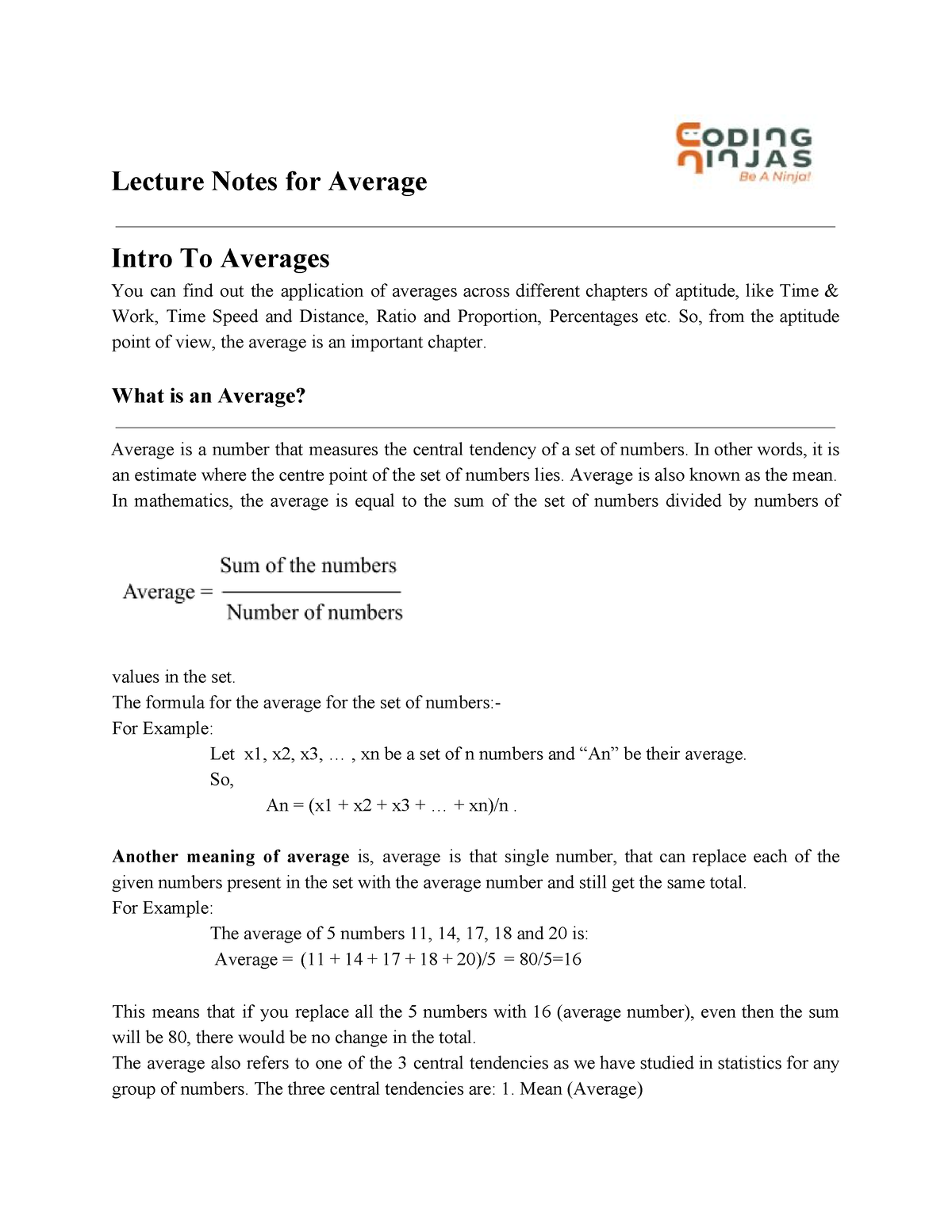 2-averages-a-short-summary-for-average-lecture-notes-for-average