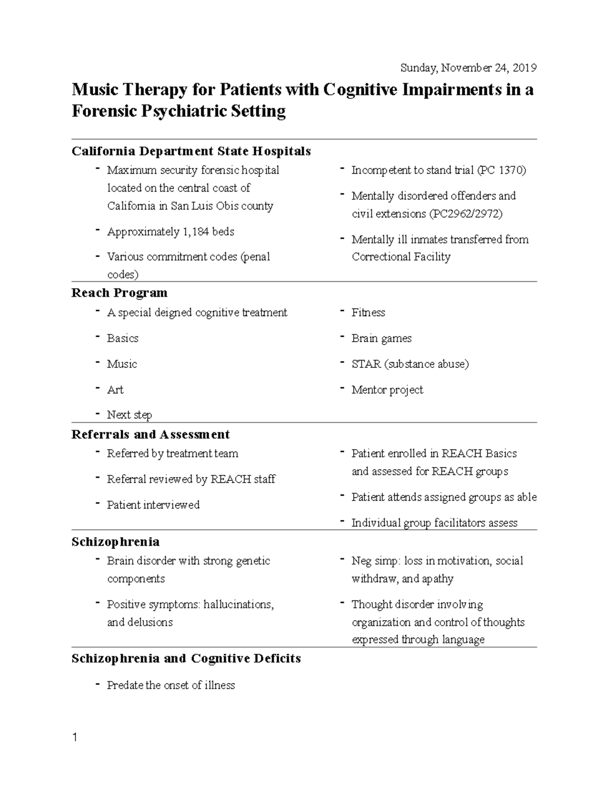 Music Therapy for Patients with Cognitive Impairments in a Forensic ...