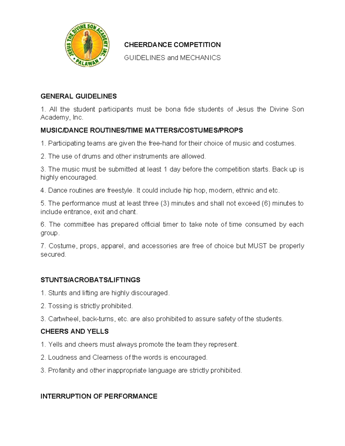 449719375 Guidelines and Mechanics for Cheerdance docx - CHEERDANCE ...