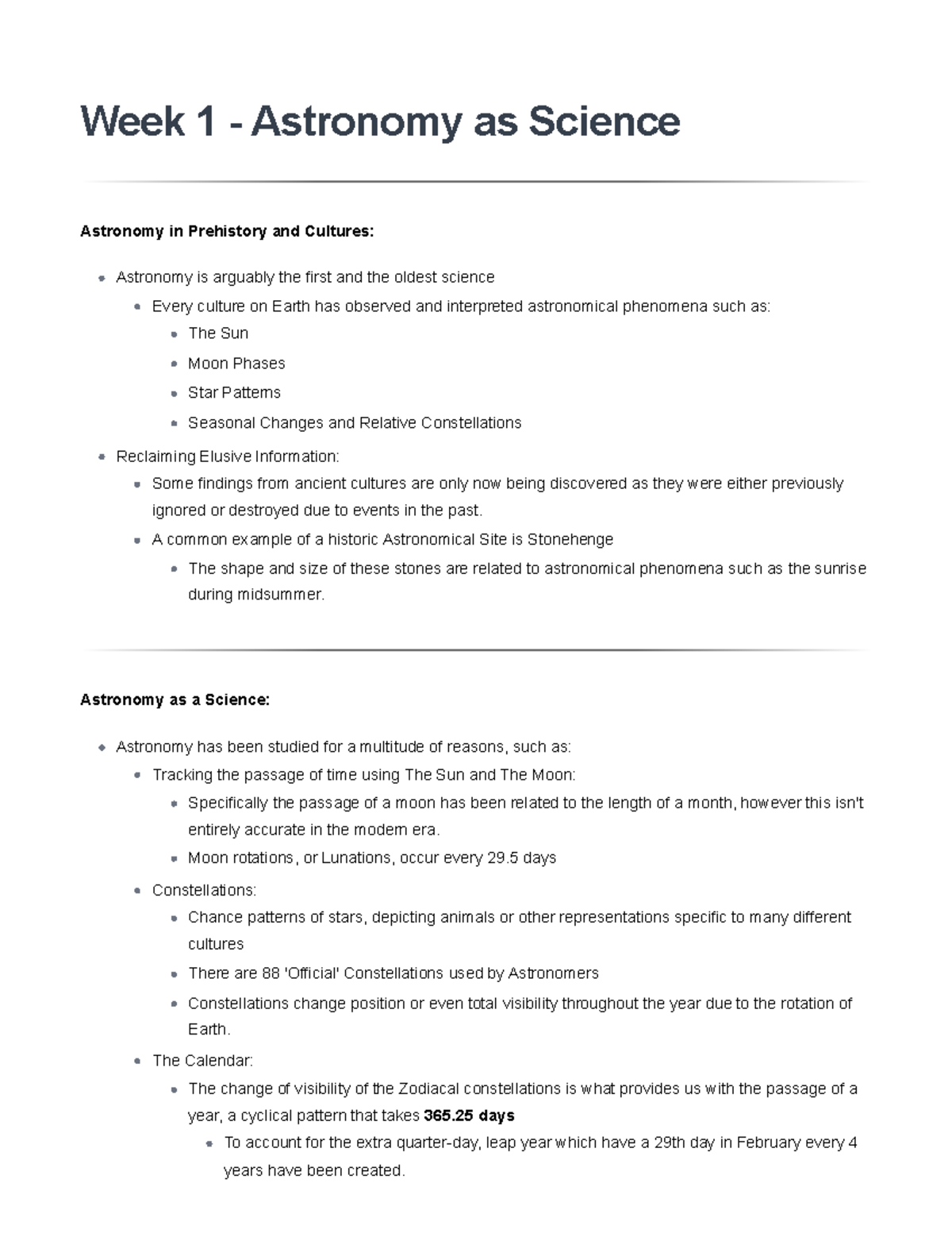 ASTR 101 - Week 1 - Astronomy as Science - Week 1 - Astronomy as ...