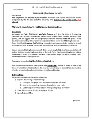 Parallel and distributed computing BSCS Spring 2024 7A Assignment 3 ...