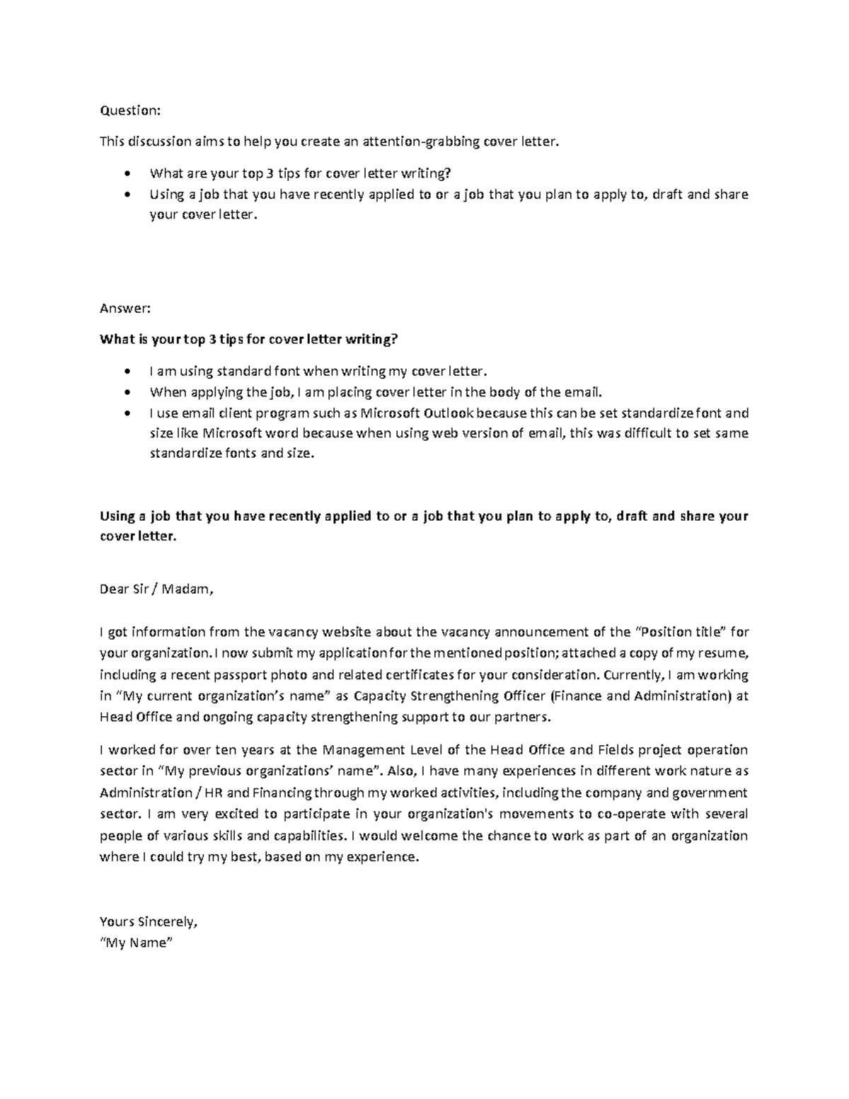 Discussion Assignment Unit 2 - Question: This discussion aims to help ...