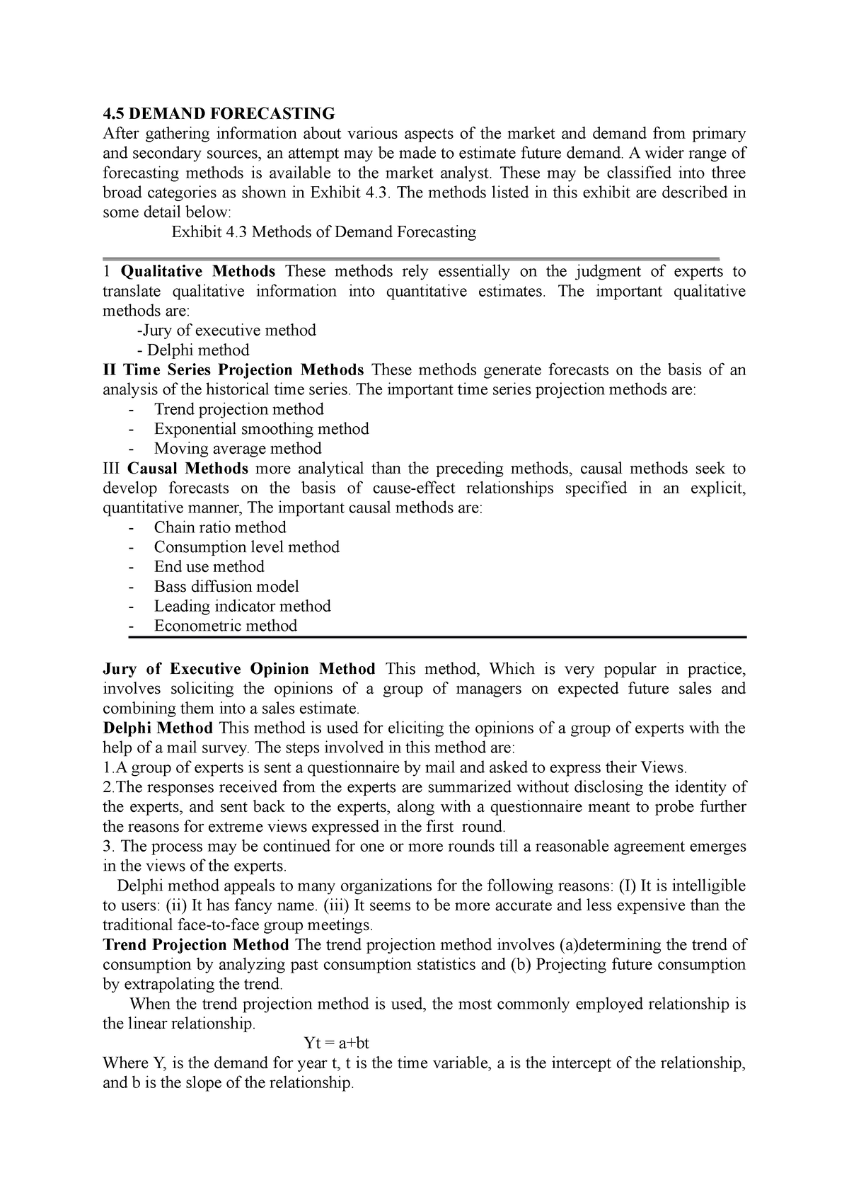 demand forecasting literature review on various methodologies