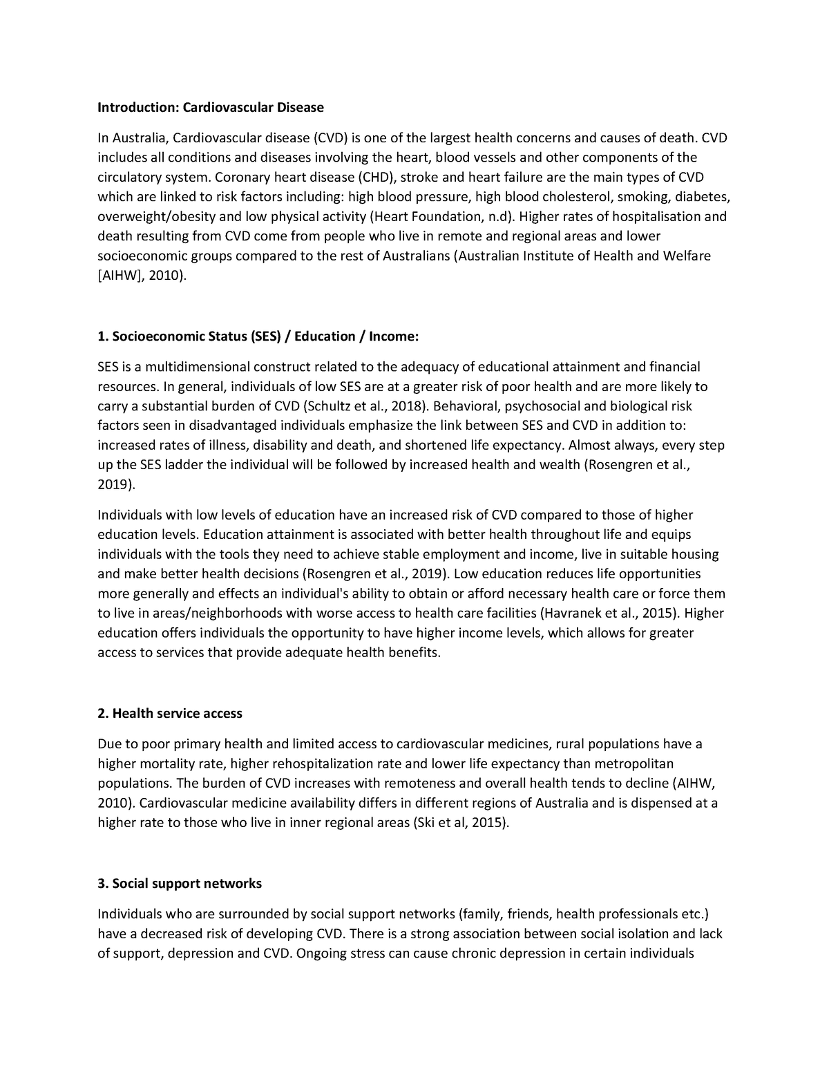 cardiovascular disease research paper example