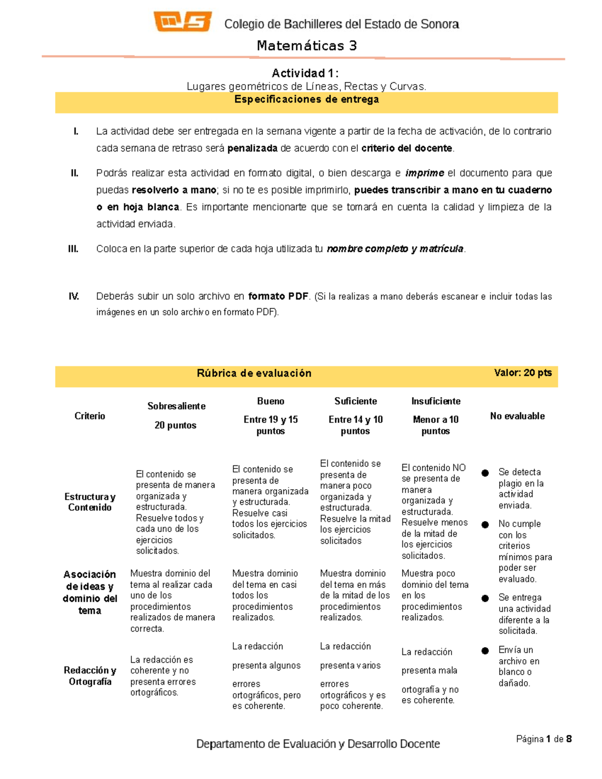 P1-MAT3-Act1 - ACT 1 - información completa , con cada ejercicio ...