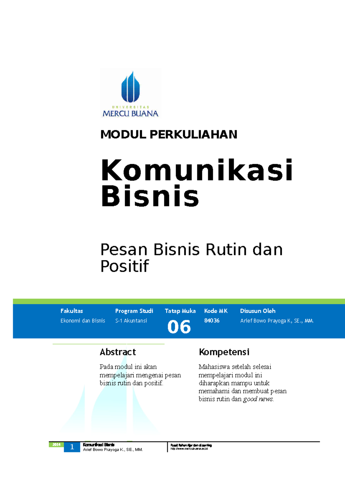 Komunikasi Bisnis Chapter 6 By Arief Bow - MODUL PERKULIAHAN Komunikasi ...