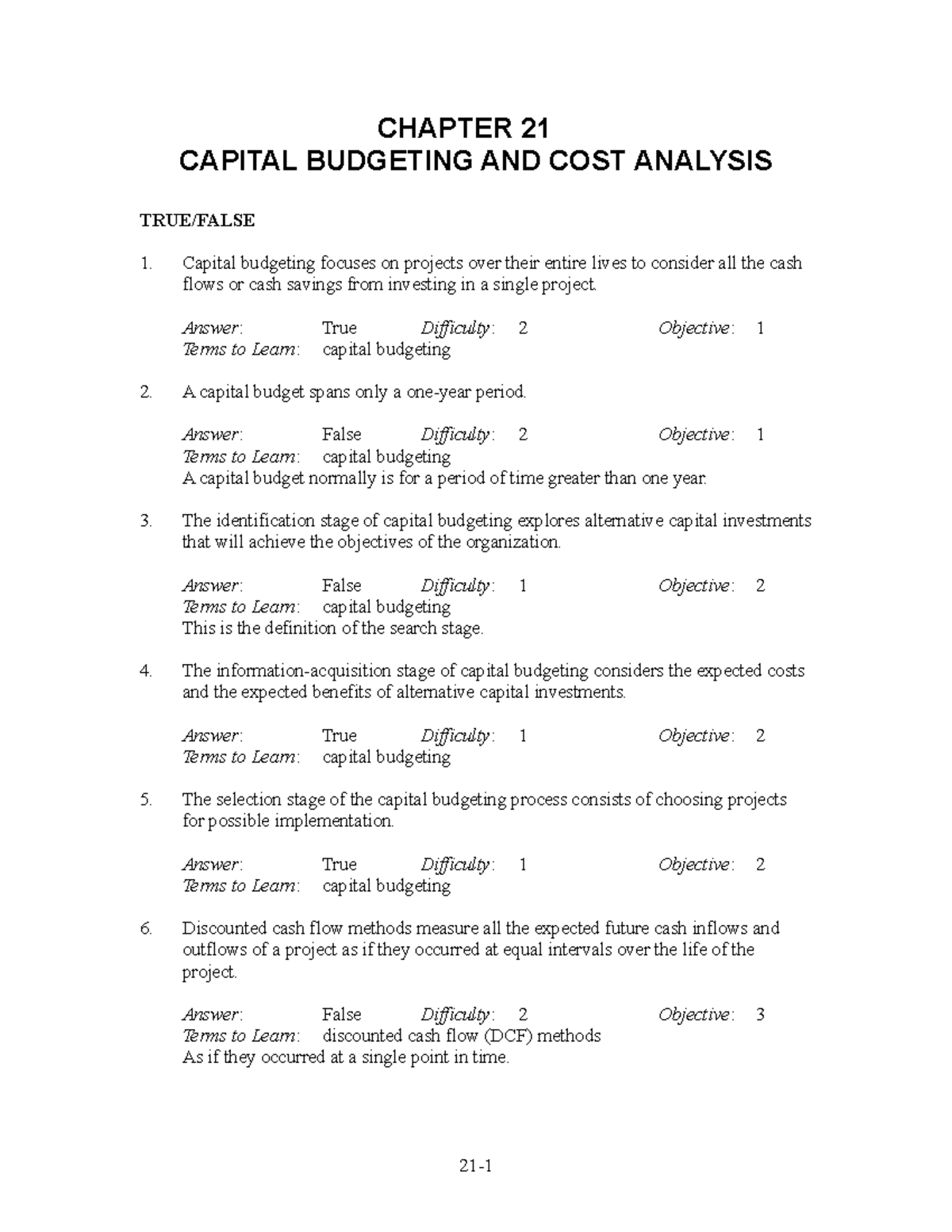 Exam 28 October 2019, questions and answers - CHAPTER 21 CAPITAL ...