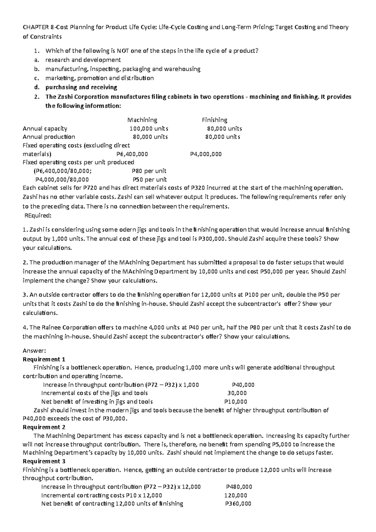 scm-compilation-quizzes-chapter-8-cost-planning-for-product-life