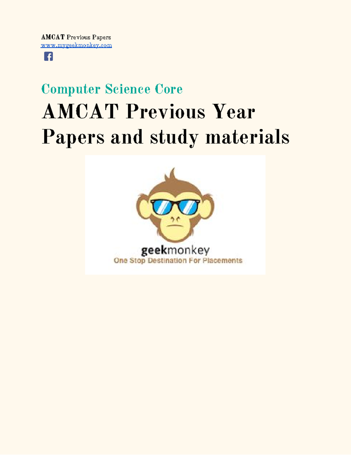 Copy Of Amcatcse-Computer Science - AMCAT Previous Papers Mygeekmonkey ...