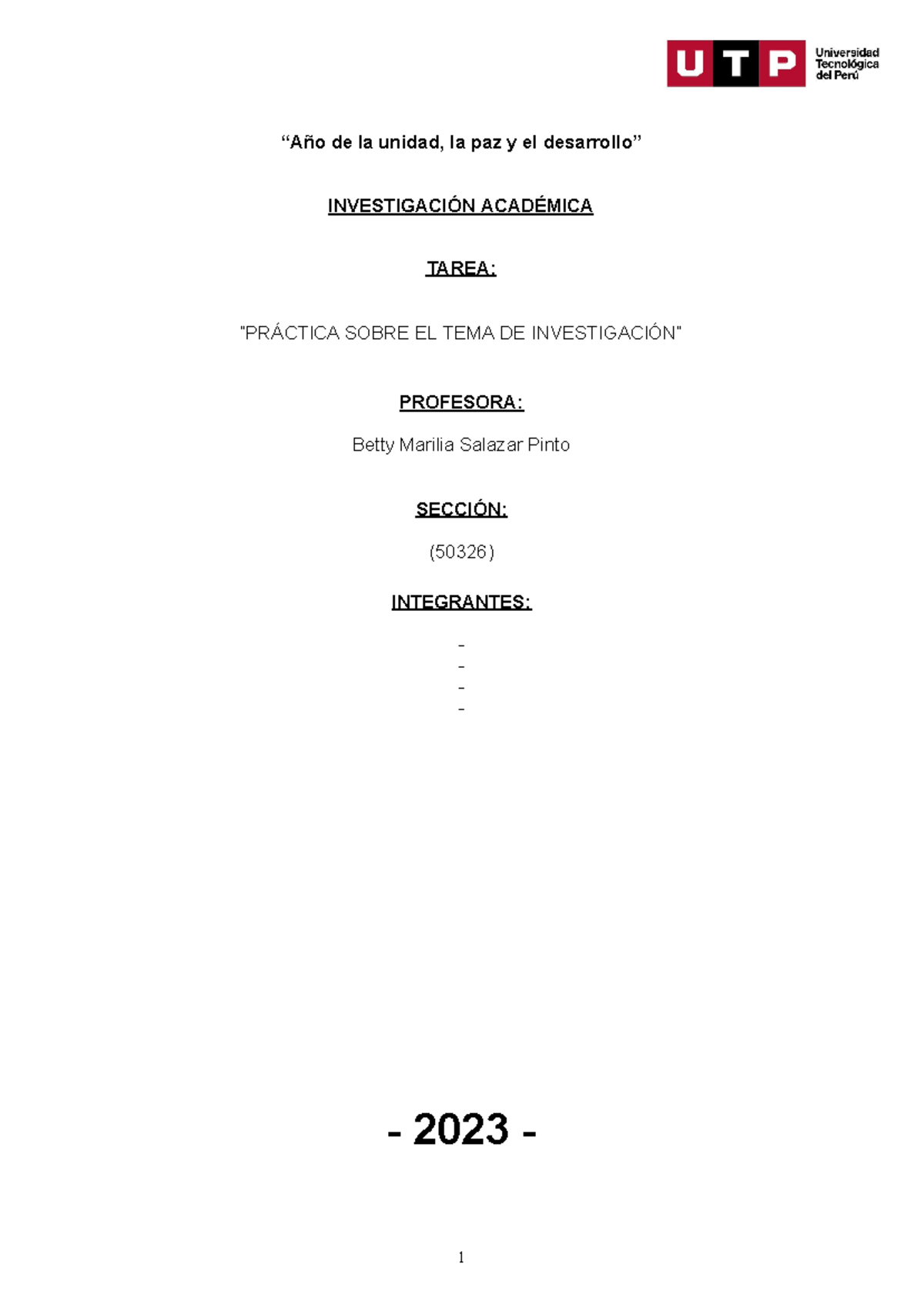 S2 Tarea Practica Sobre El Tema De Investigación “año De La Unidad La Paz Y El Desarrollo 0025