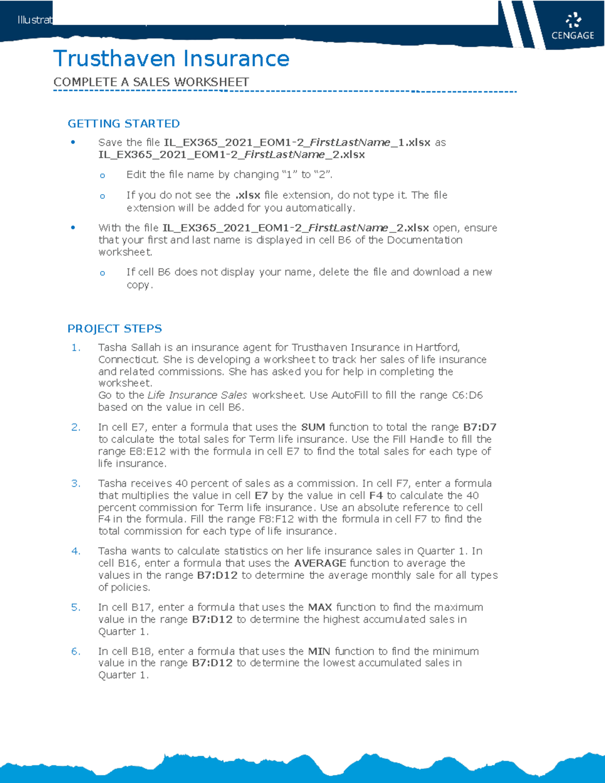 Instructions IL EX365 2021 EOM1-2 - Illustrated Excel 365/2021 | Module ...