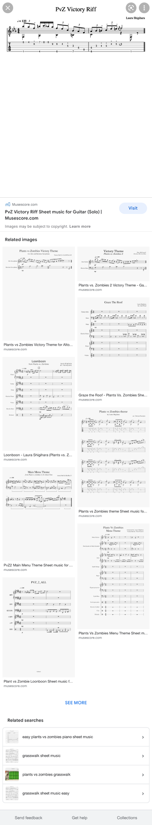 Pvs winning music - Google Search - Musescore PvZ Victory Riff Sheet ...