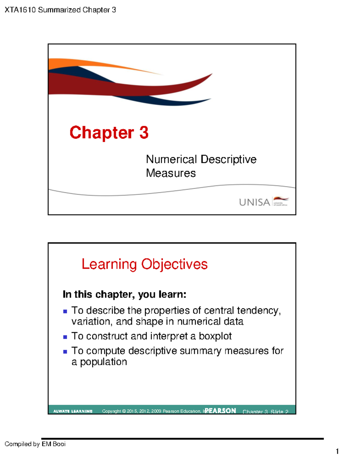 STA1610+Summarised+Chapter+3 - Compiled by EM Booi Copyright © 2015 ...