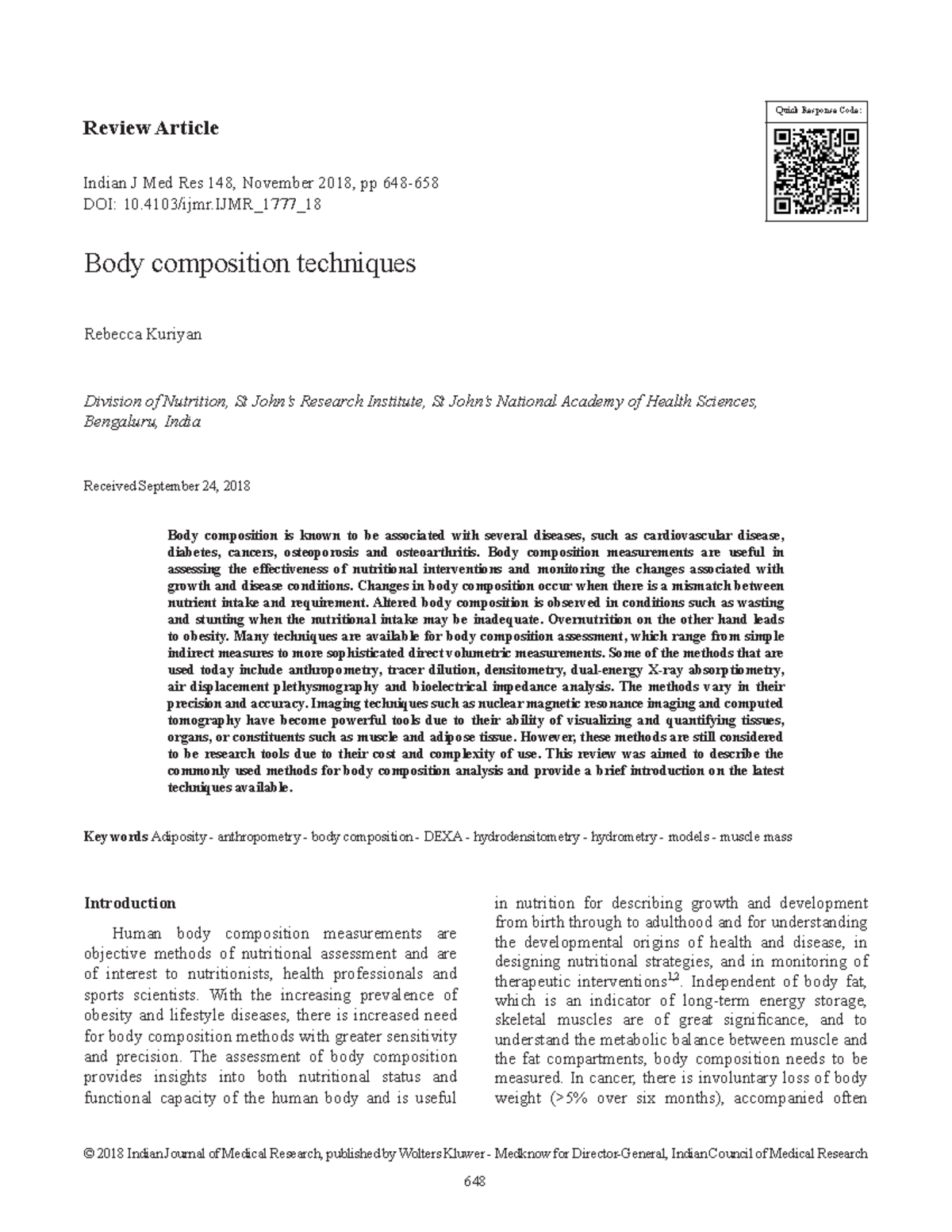 BODY Composition Techniques-2018 - 648 © 2018 Indian Journal of Medical ...