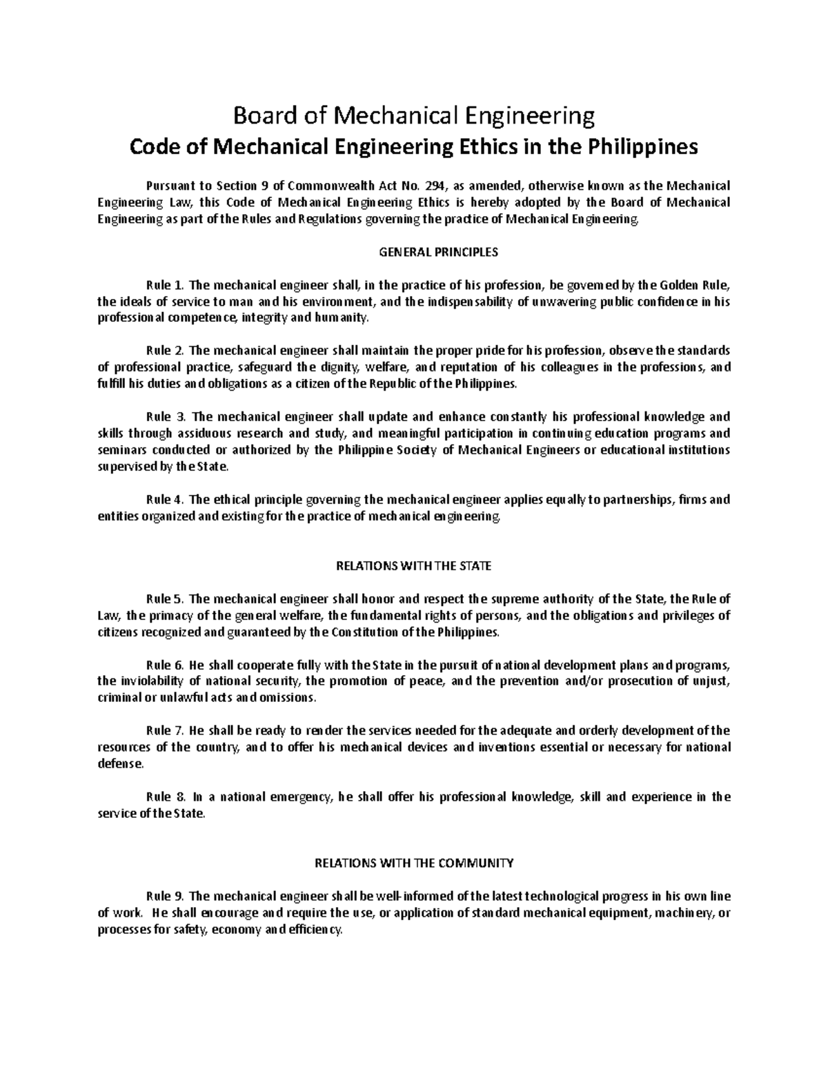 code-of-ethics-laws-board-of-mechanical-engineering-code-of