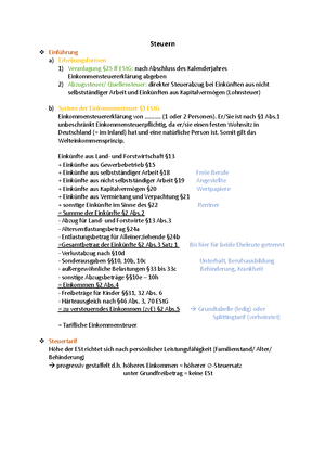 Steuerlehre - Zusammenfassung - Grundlagen Der Betrieblichen ...