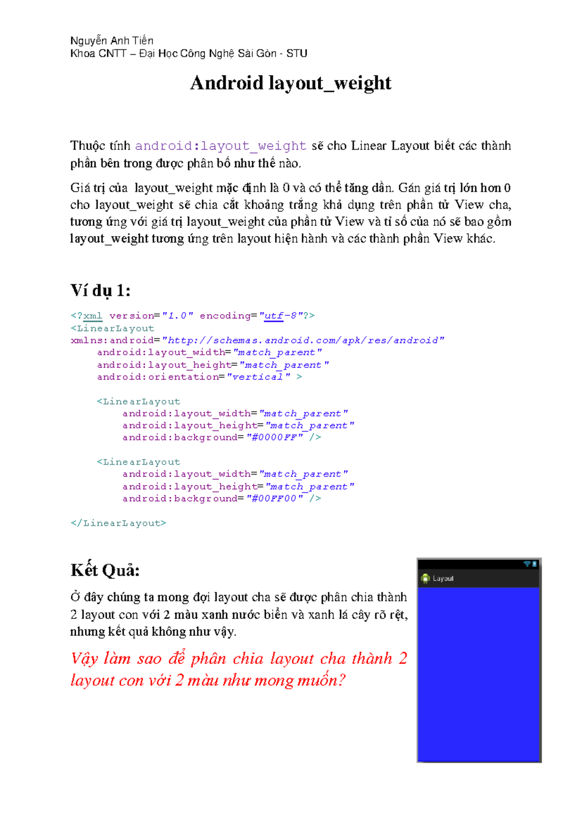 Lab0 linear layout - is well the best for student - Khoa CNTT – Đại Học ...