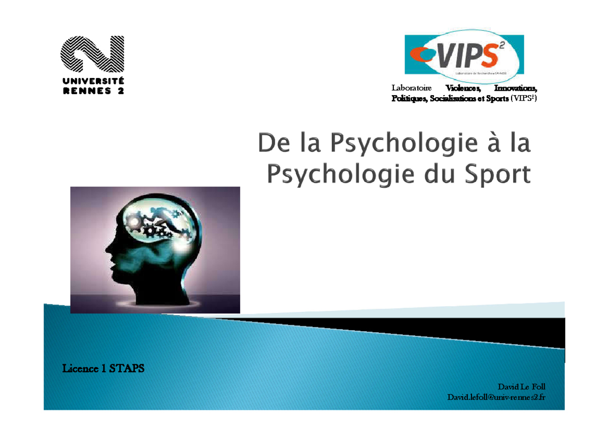 CM1-Intro à la Psycho du Sport - Cursus - David Le Foll David@univ ...