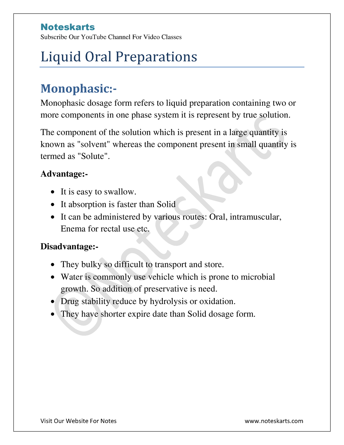 Liquid Oral Preparations Solution Syrup Elixir Emulsion Suspension Dry ...