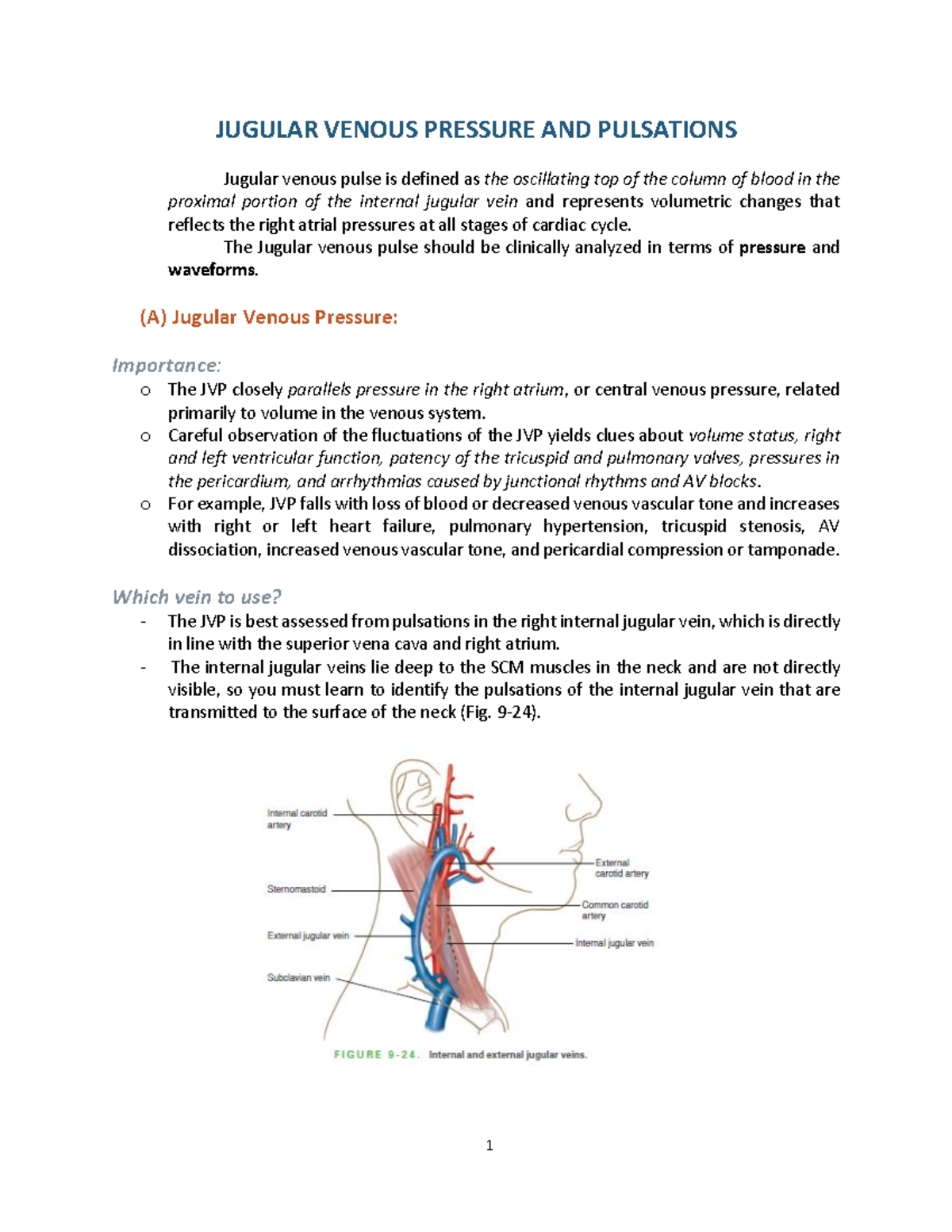 Jugular Venous Pressure - JUGULAR VENOUS PRESSURE AND PULSATIONS ...