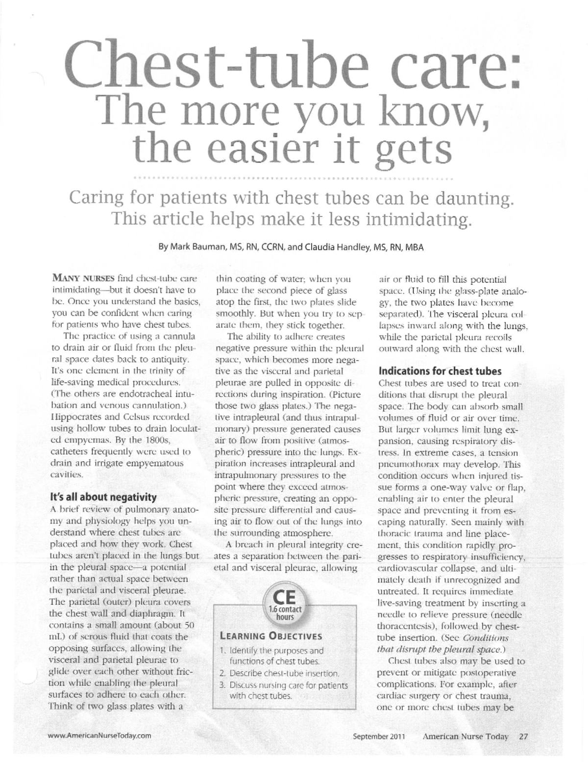 Chest Tube Case Study HSCI 125 Studocu