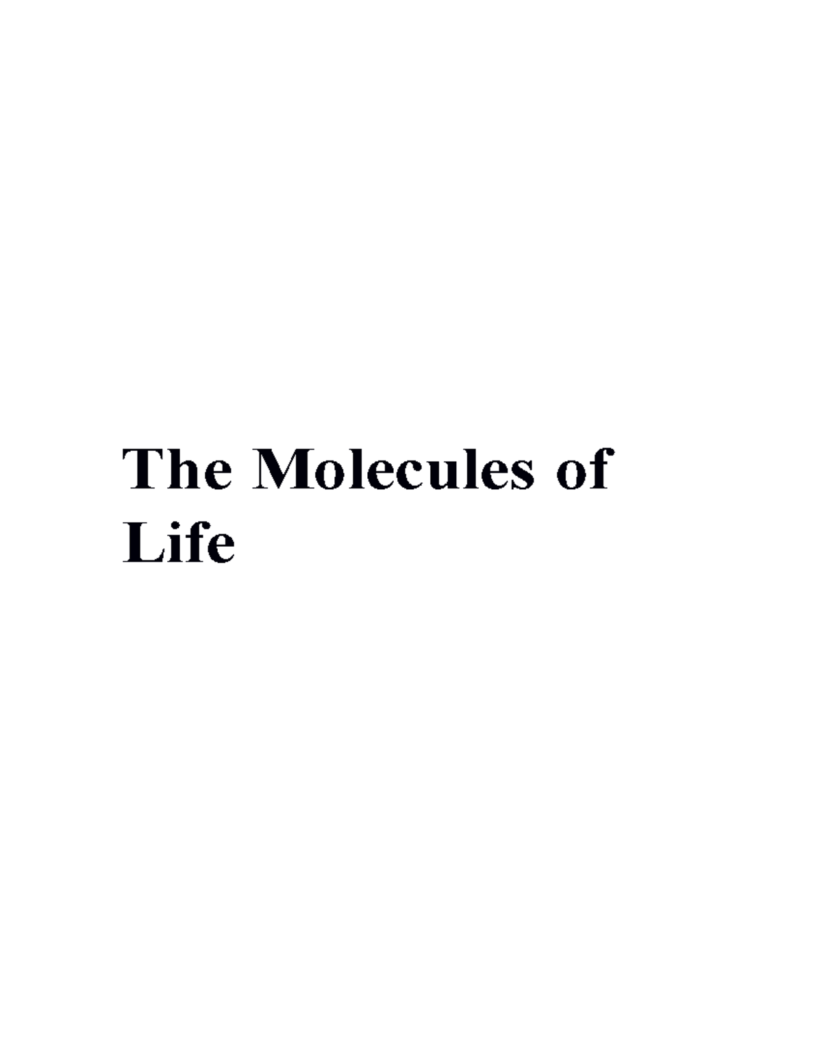 The Molecules Of Life Notes - The Molecules Of Life Biology And Society ...