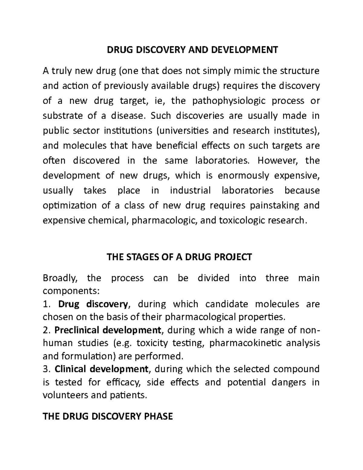 Drug Discovery And Development Drug Discovery And Development A Truly New Drug One That Does 4540