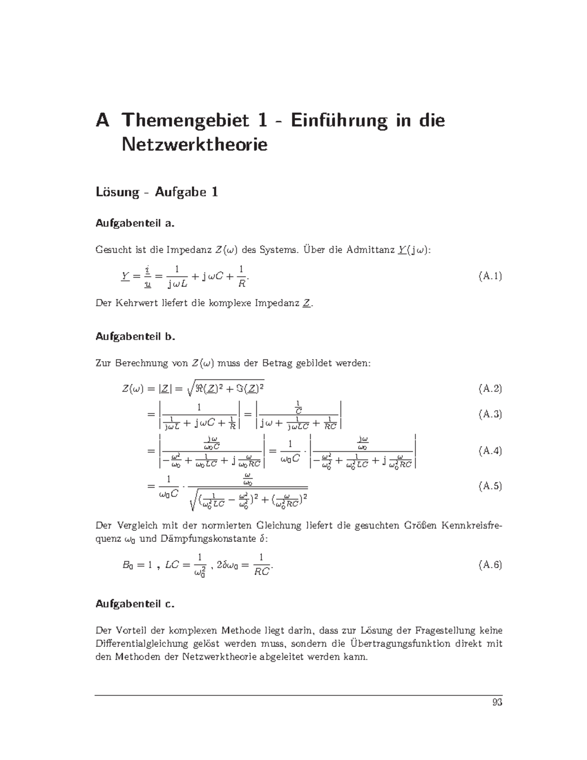 1 Lösung Einführung In Die Netzwerktheorie - A Themengebiet 1 ...