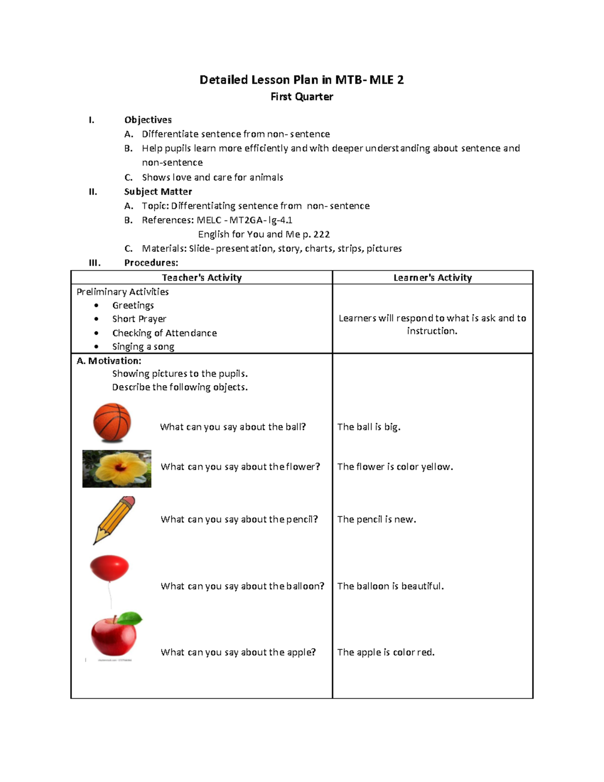Pdfcoffee - MTBLE LESSON PLAN - Detailed Lesson Plan in MTB- MLE 2 ...
