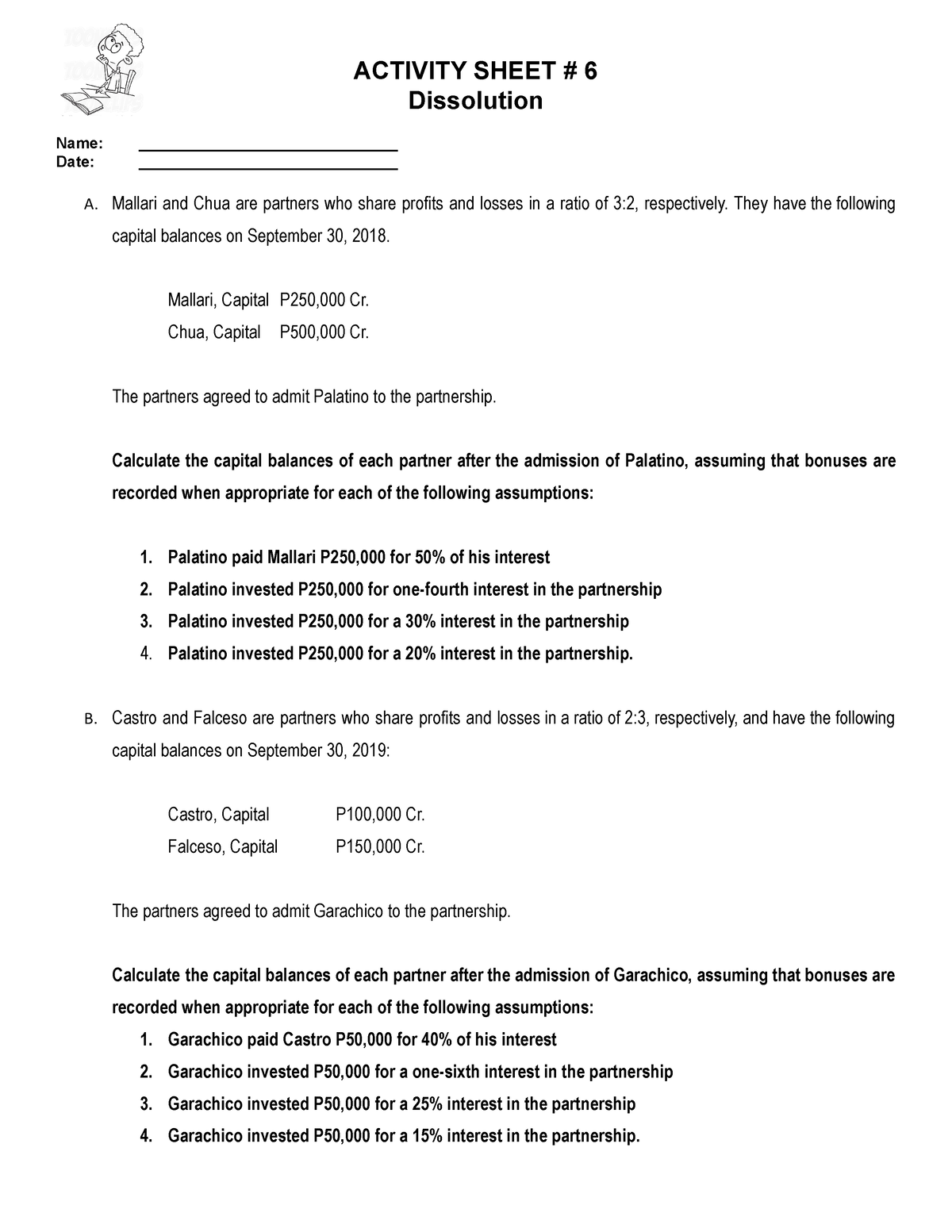 Activity 6 Dissolution - ACTIVITY SHEET # 6 Dissolution Name