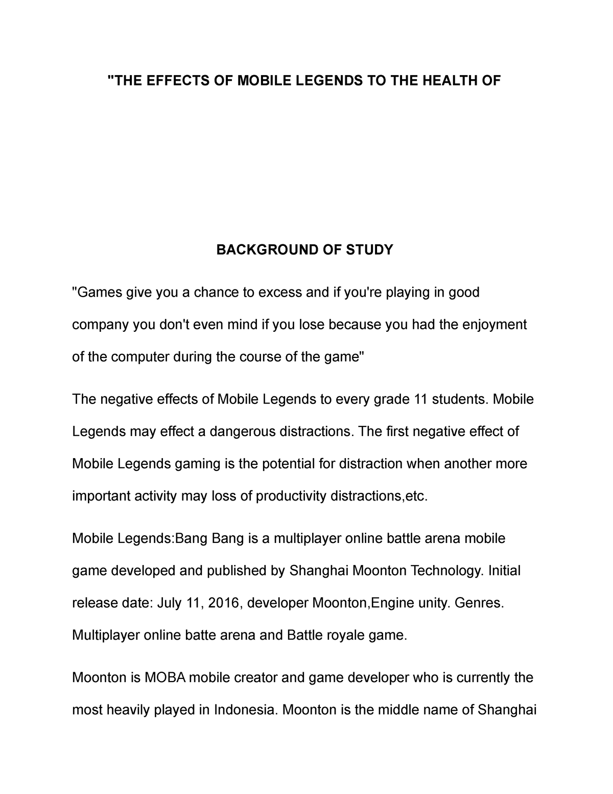 argumentative essay about mobile legends