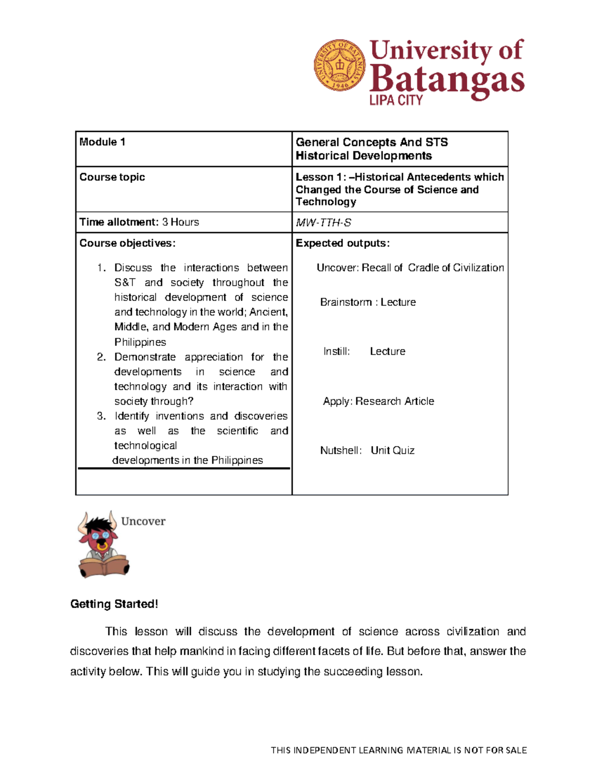 STS-Module-1-History-of-Science - Module 1 General Concepts And STS ...