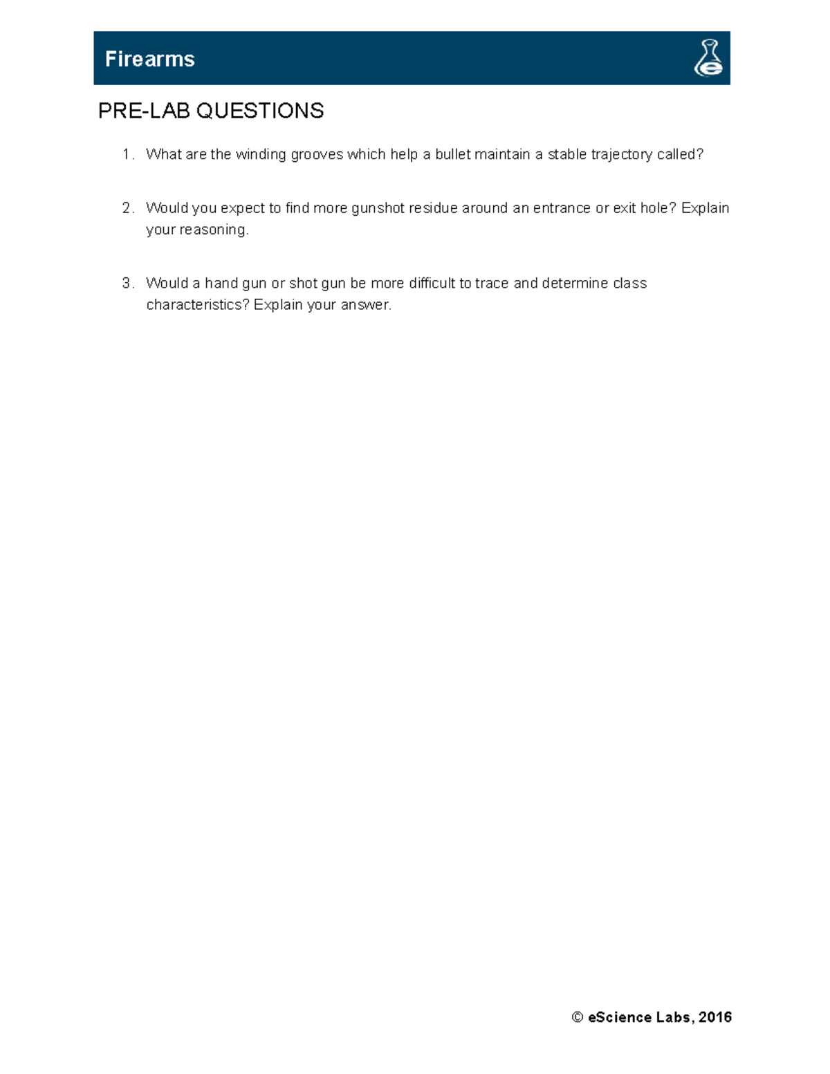 FS 9002 L13 Firearms - PRE-LAB QUESTIONS 1. What are the winding ...
