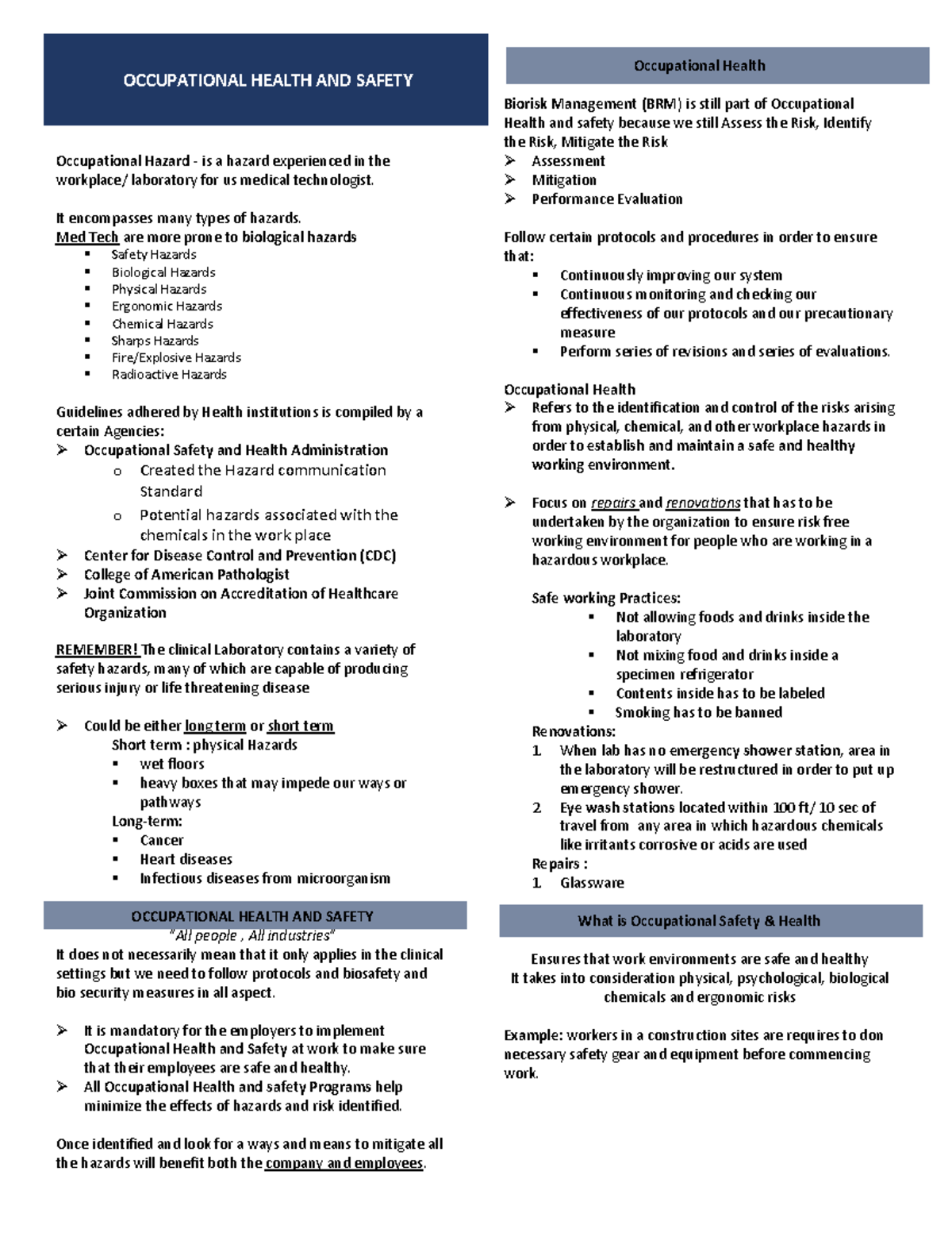 Principles of Medical Laboratory Science -Occupational-Hazard ...