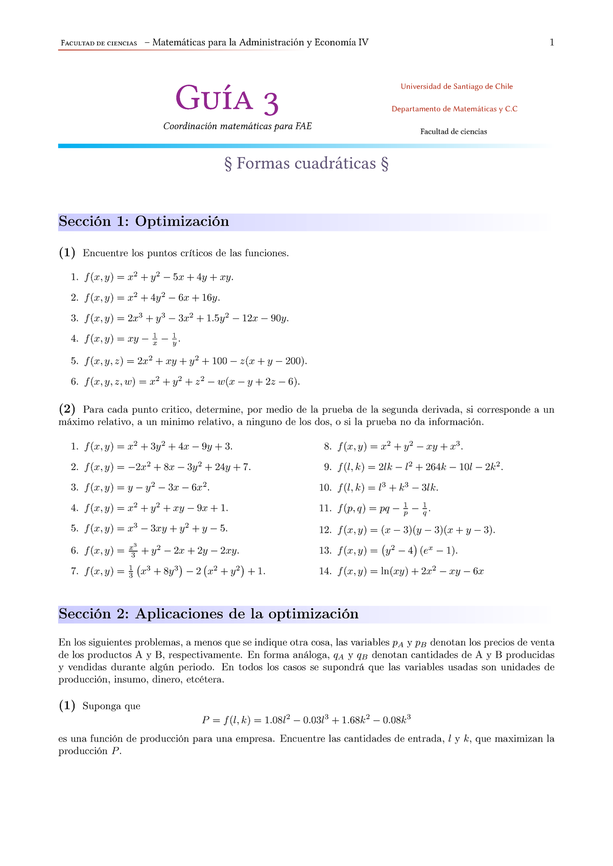 Gu A 3 Optimizaci N Sin Restricciones Y Aplicaci N Mateiv 490881 ...