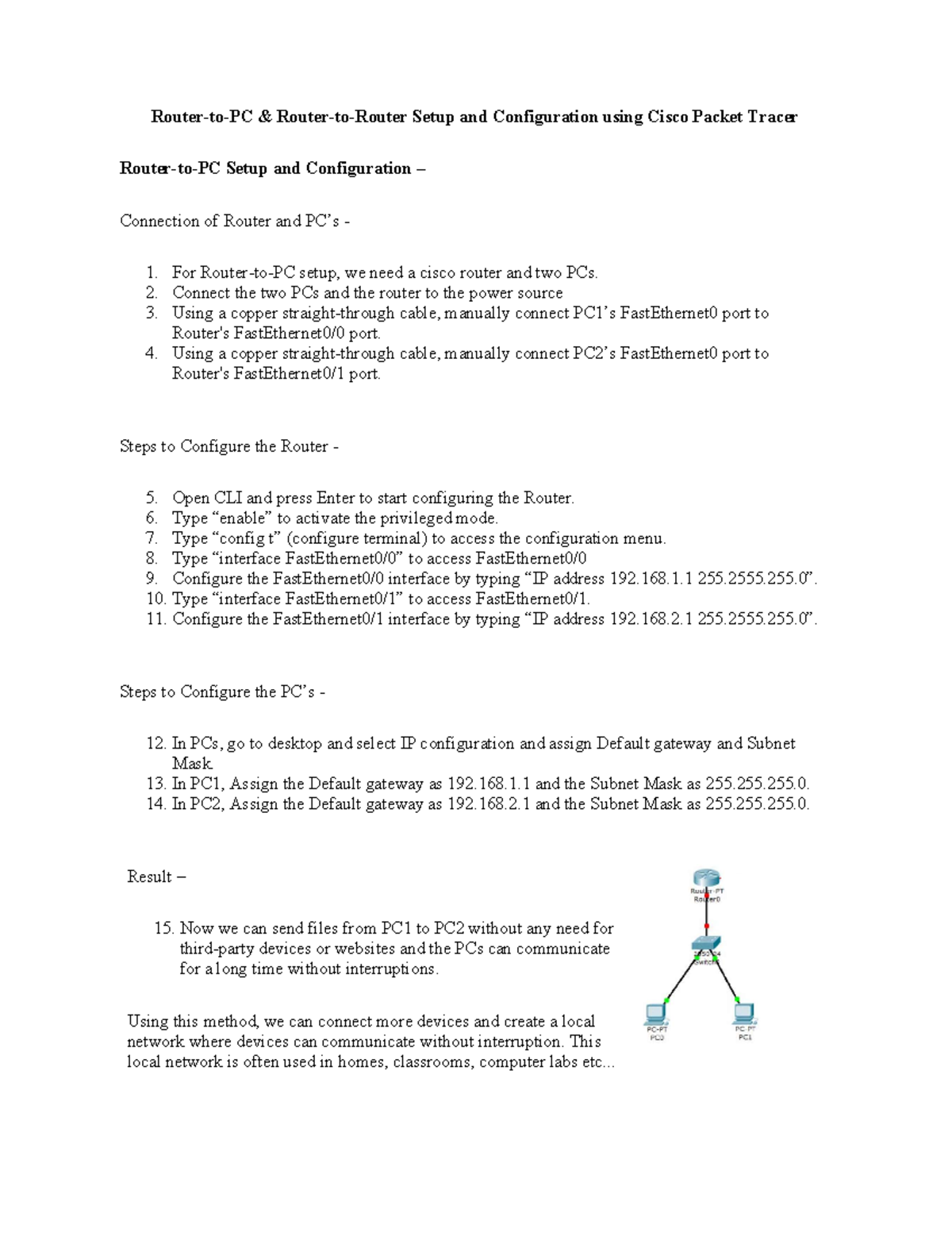 Instructions - Router-to-PC & Router-to-Router Setup and Configuration ...