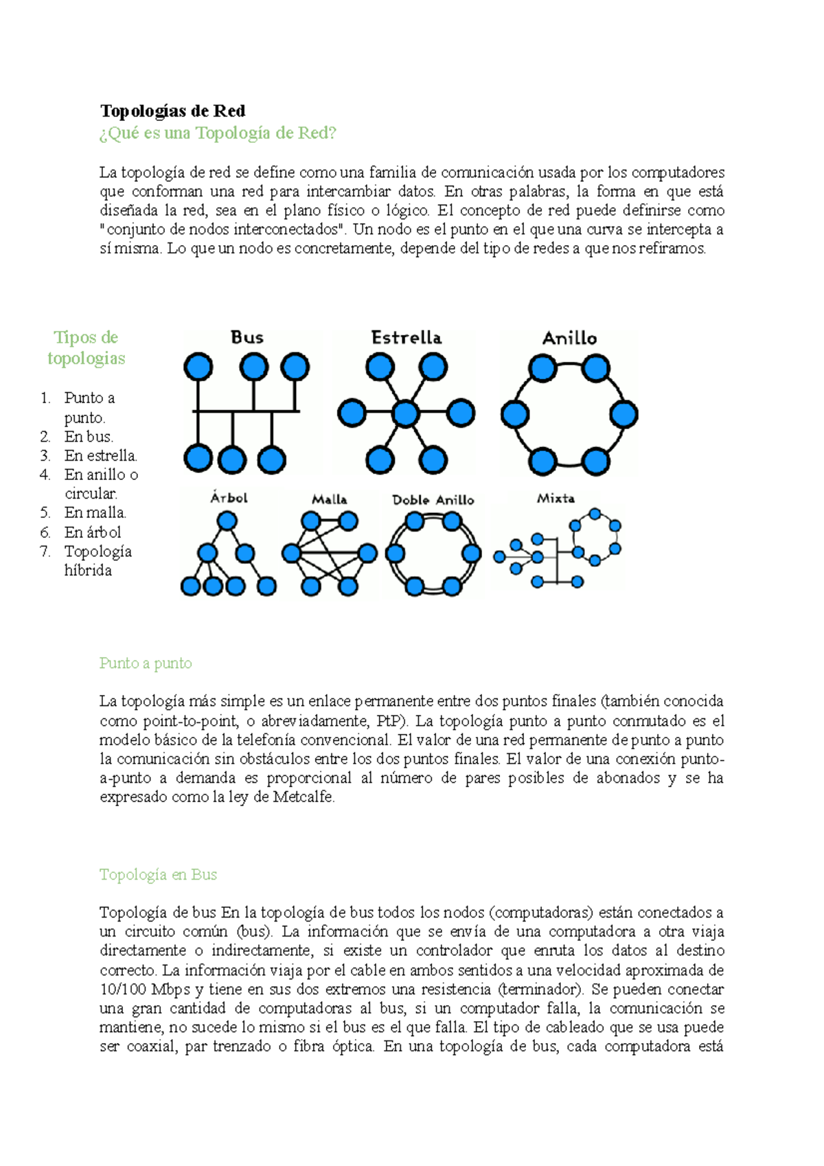 Topologías De Red - Topologia De Red, Concepto Y Tipos Resumen ...