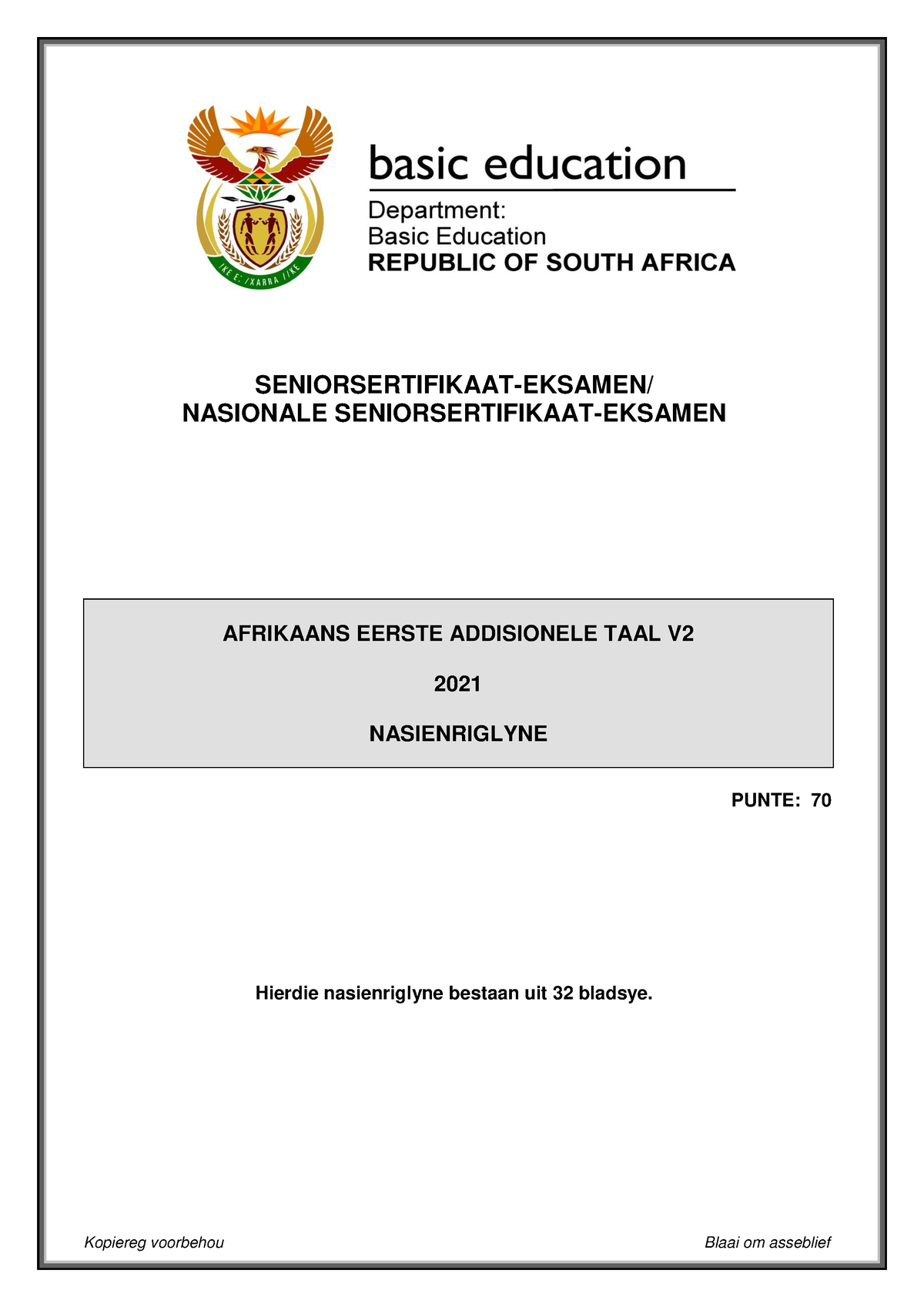 Afrikaans FAL P2 May-June 2021 MG - SENIORSERTIFIKAAT-EKSAMEN ...