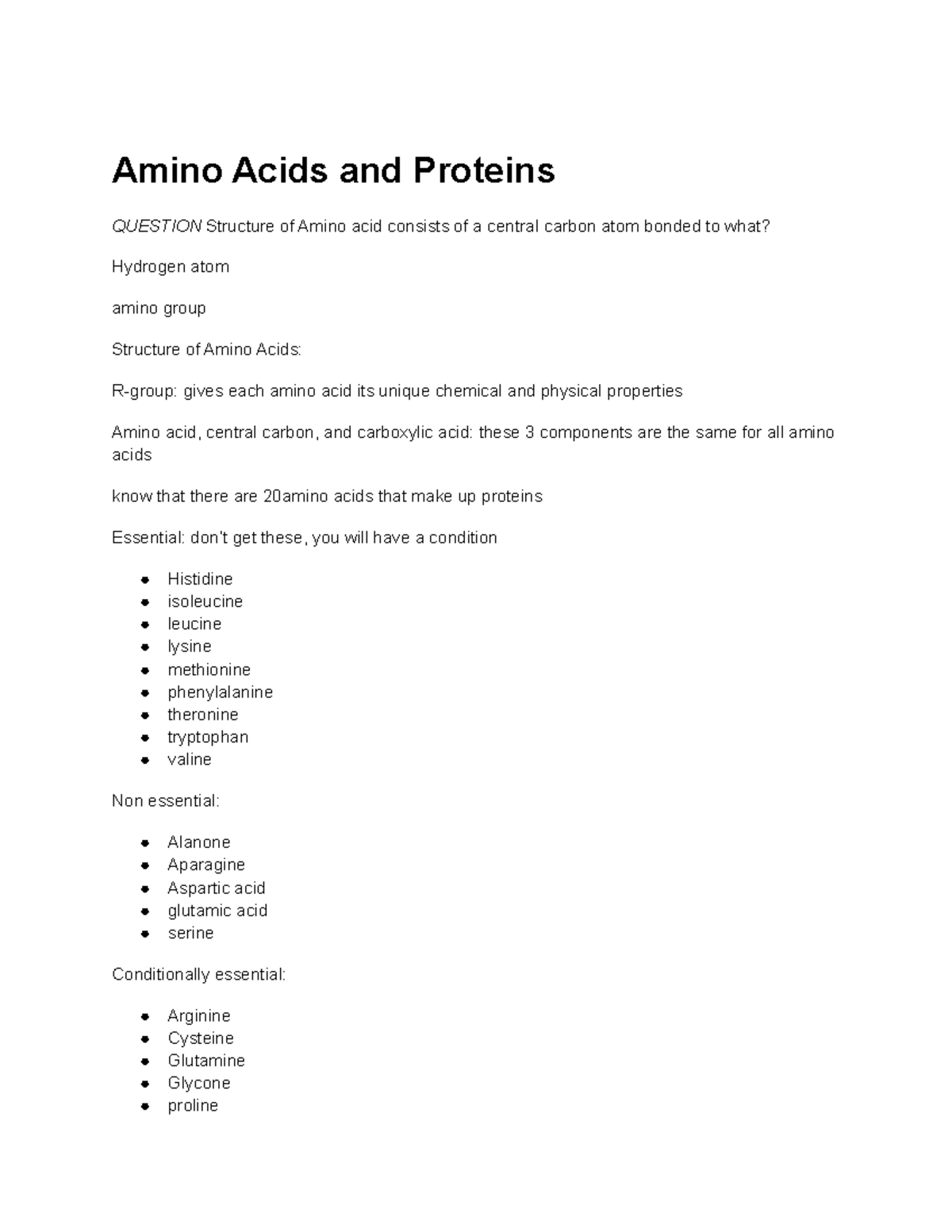 Nutrition and Health Chapter 5 Amino Acids and Proteins QUESTION