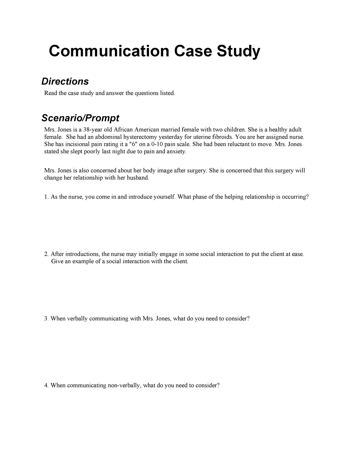 written communication case study