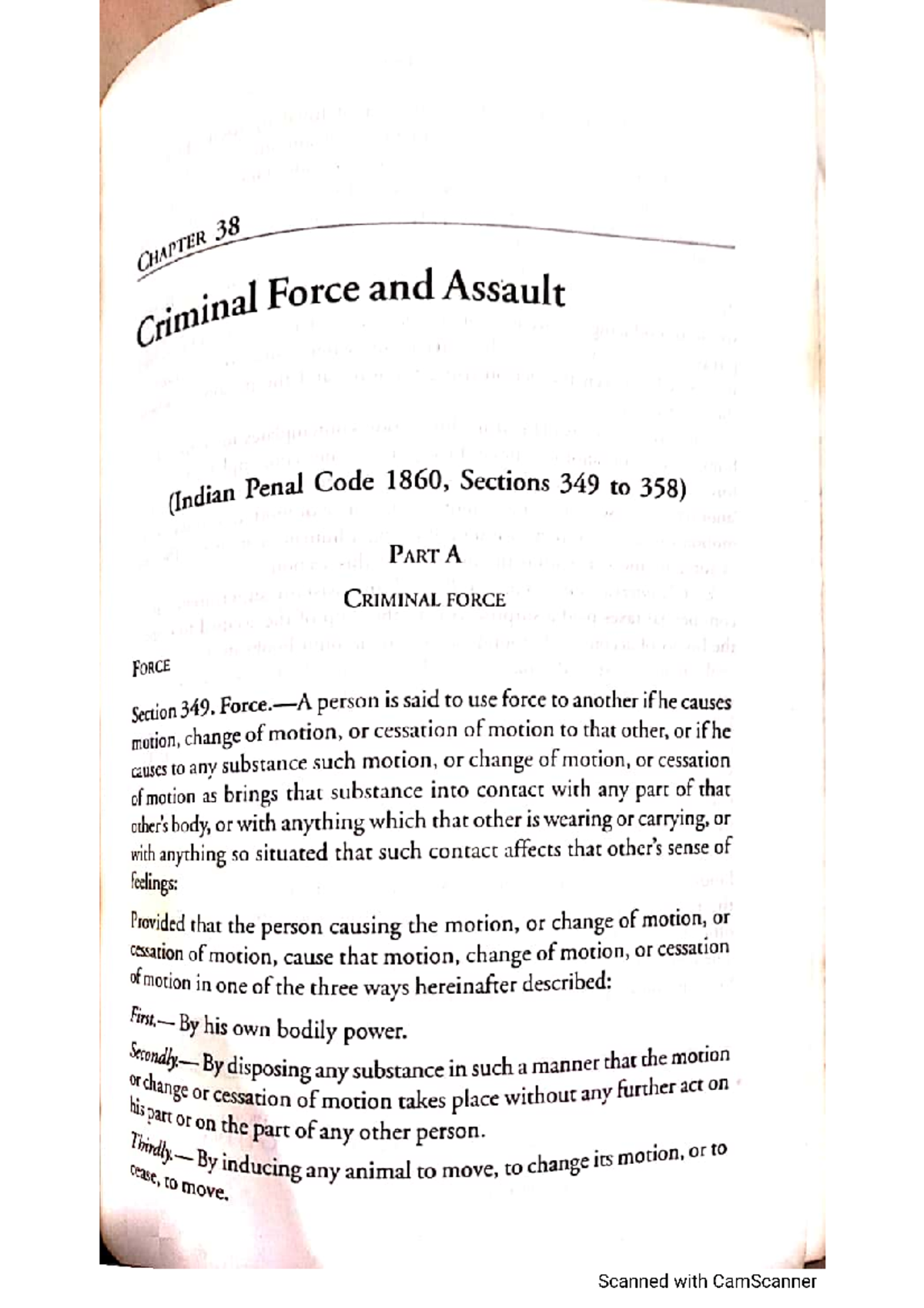 Criminal Force and Assault - IPC - Studocu