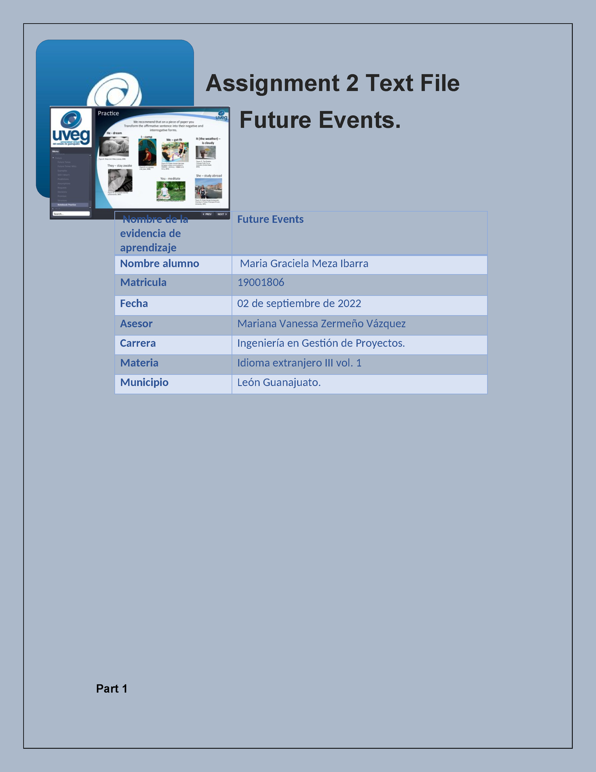 assignment 2 text file future events